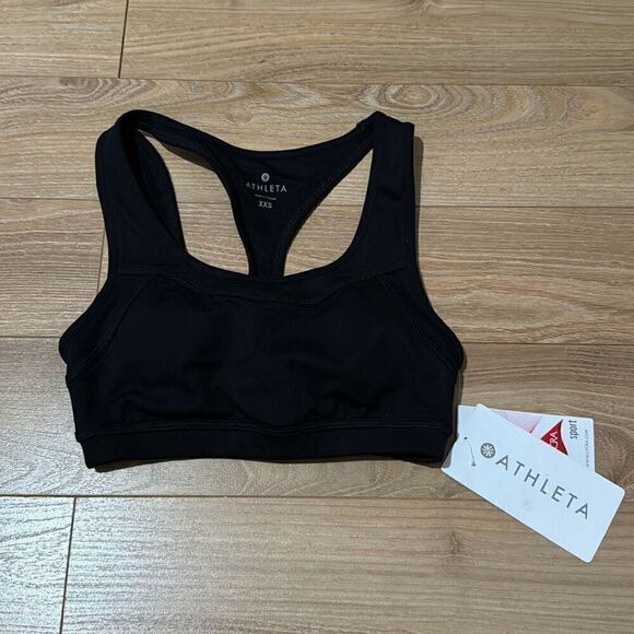 NWT athleta black sports bra size xxs - Picture 3 of 6